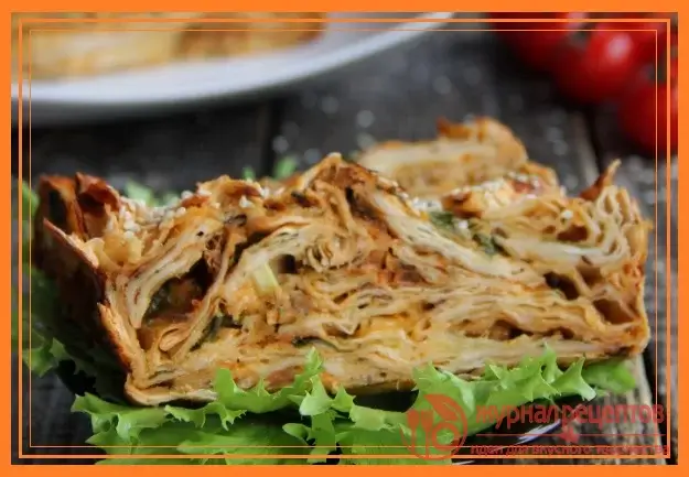 Фото с (Пирог из лаваша с рыбными консервами - рецепт простой и вкусной выпечки)